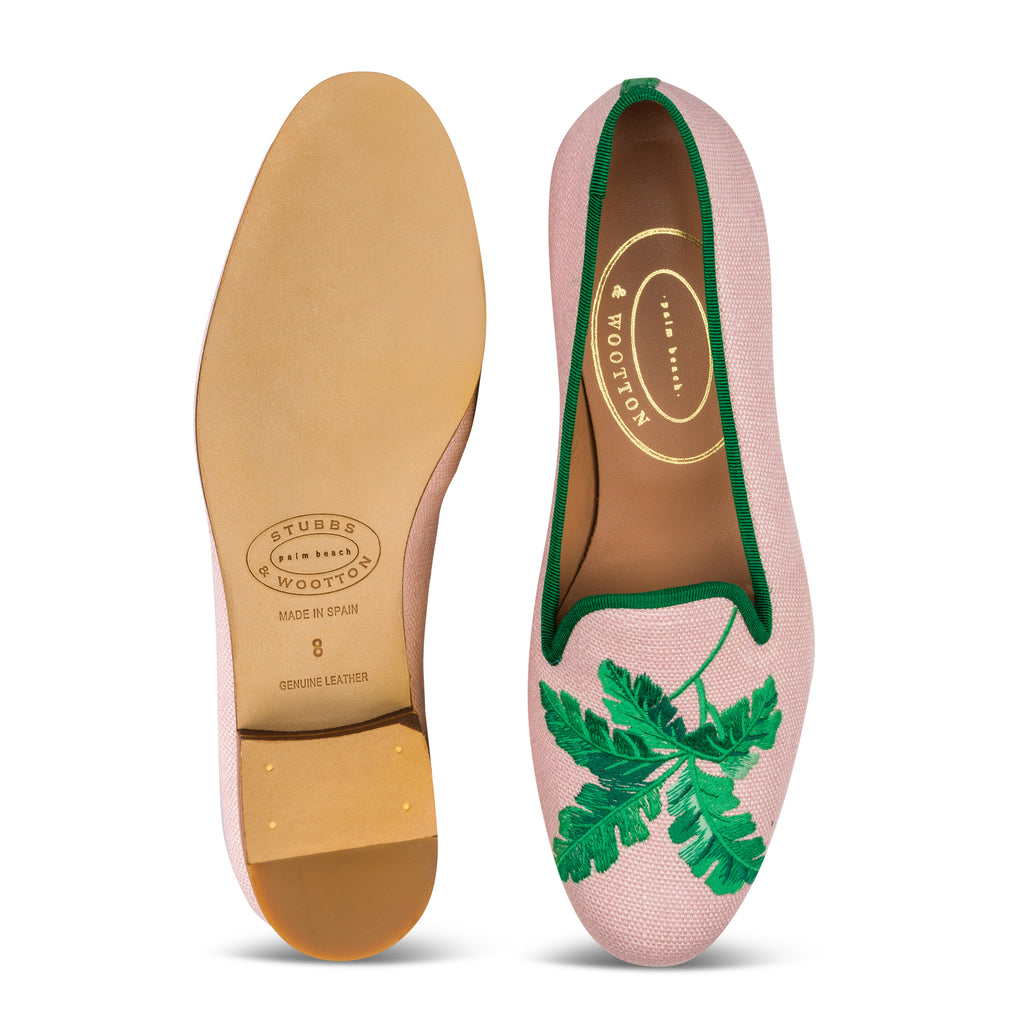 Our Broadleaf Blush Linen Slipper (Women) item is photographed here against a white background.