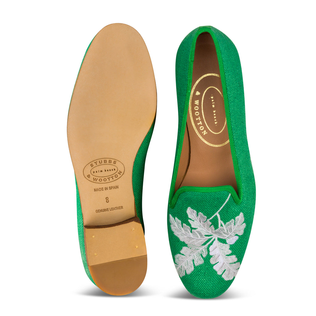 Our Broadleaf Kelly Linen Slipper (Women) item is photographed here against a white background.