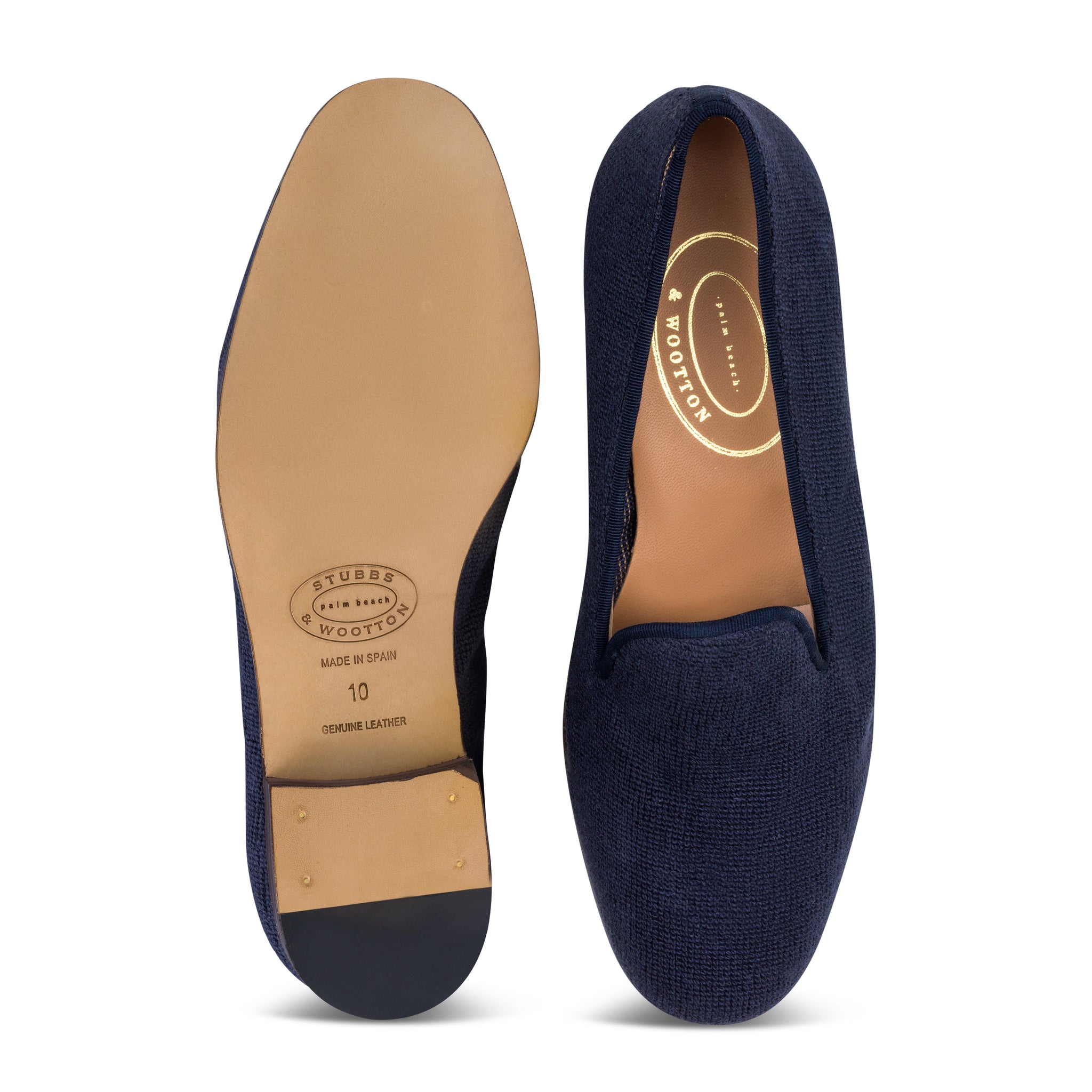 Navy Needlepoint Slipper (Men)