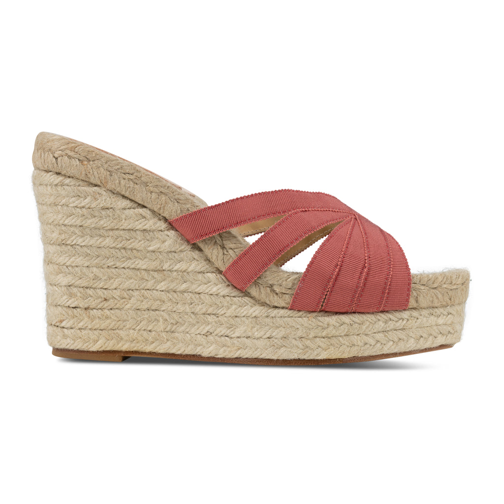 Our Red Coral Grace Espadrille Heel item is photographed here against a white background.