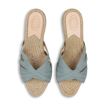 Our Celadon Kelly Espadrille Heel item is photographed here against a white background.