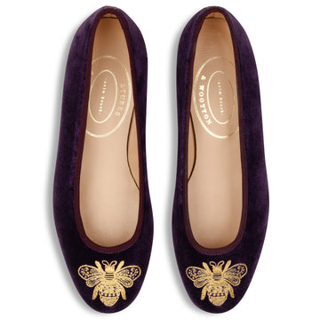 Our Gilded Bee Plum Velvet Opera (Women) item is photographed here against a white background.