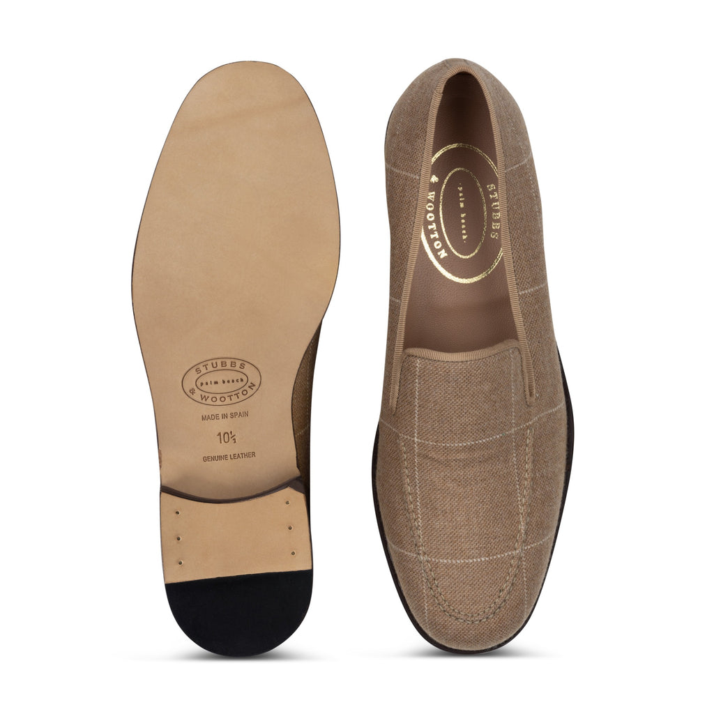 Our Sartorial Camel Tweed Venetian (Men) item is photographed here against a white background.