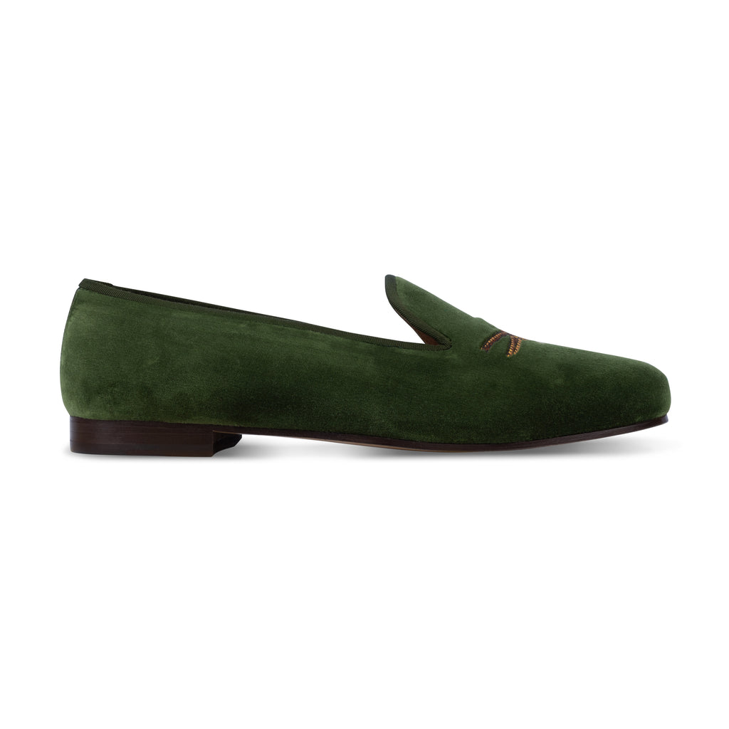 Our Pheasants Forest Velvet Slipper (Men) item is photographed here against a white background.