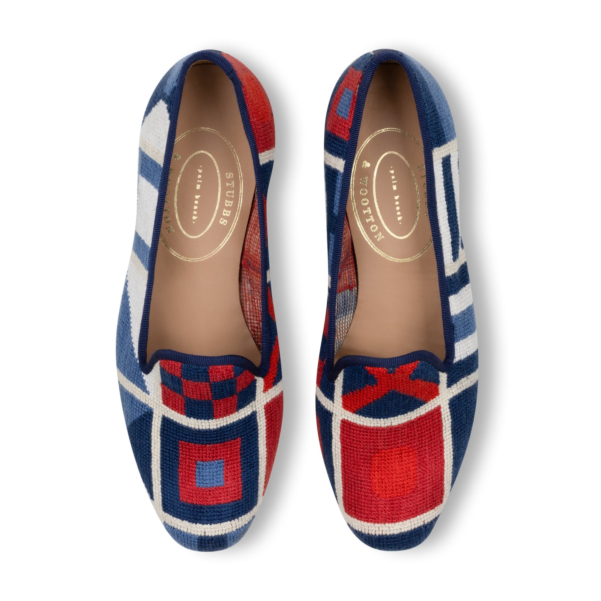Stubbs & Wootton Men Blue Needlepoint Loafers Size 9 Made in Spain Slipper Shoes The Opera Slipper in Raffia ? The elegance of the Opera  main image 2