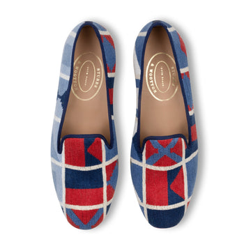 Our Burgees Americana Needlepoint Slipper (Women) item is photographed here against a white background.