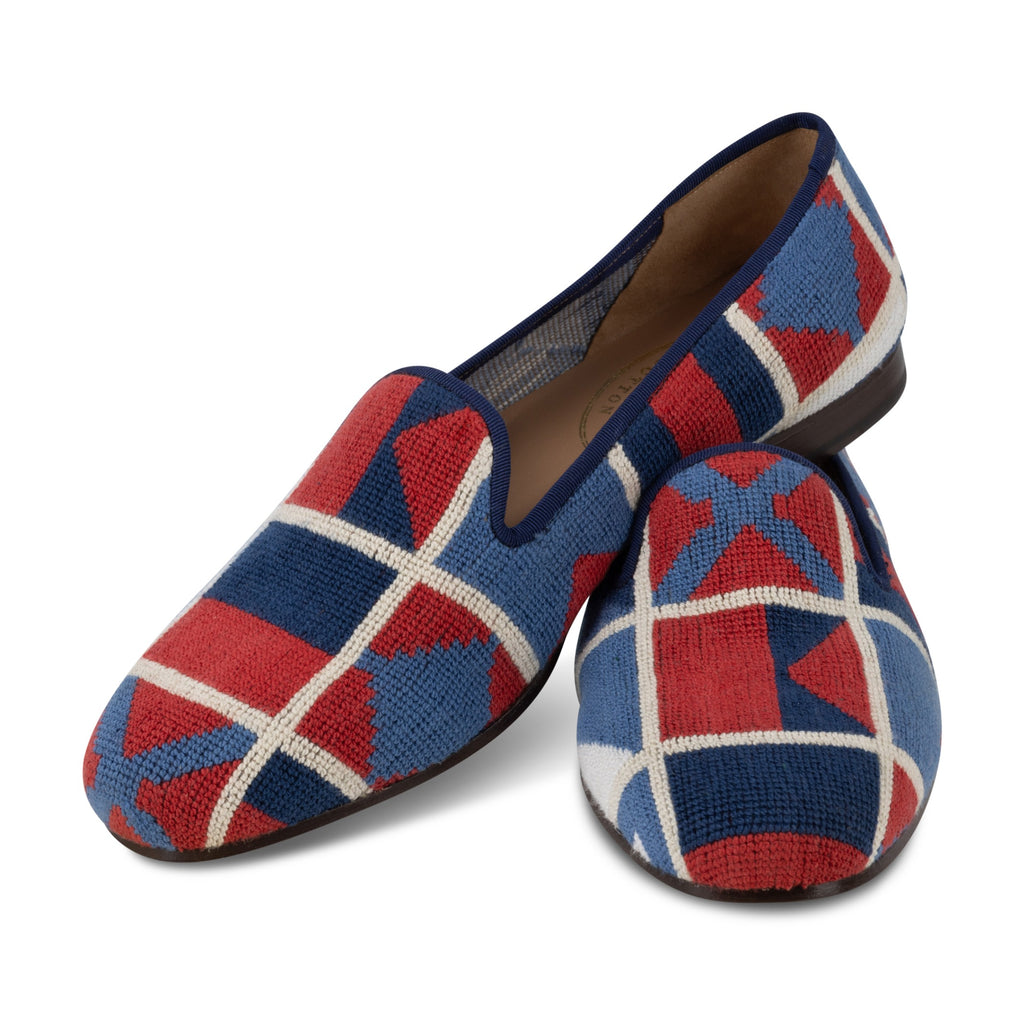 Our Burgees Americana Needlepoint Slipper (Women) item is photographed here against a white background.