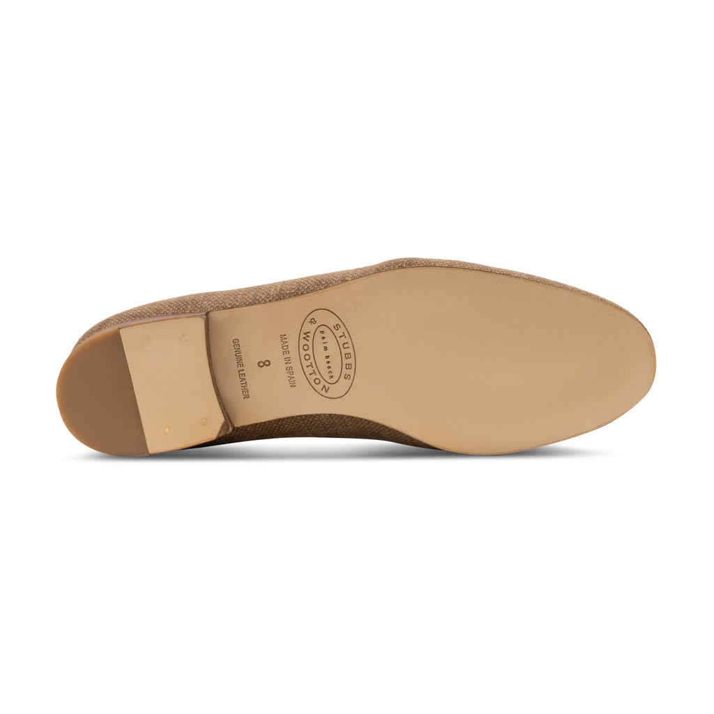 Our Ferns Chestnut Linen Slipper (Women) item is photographed here against a white background.