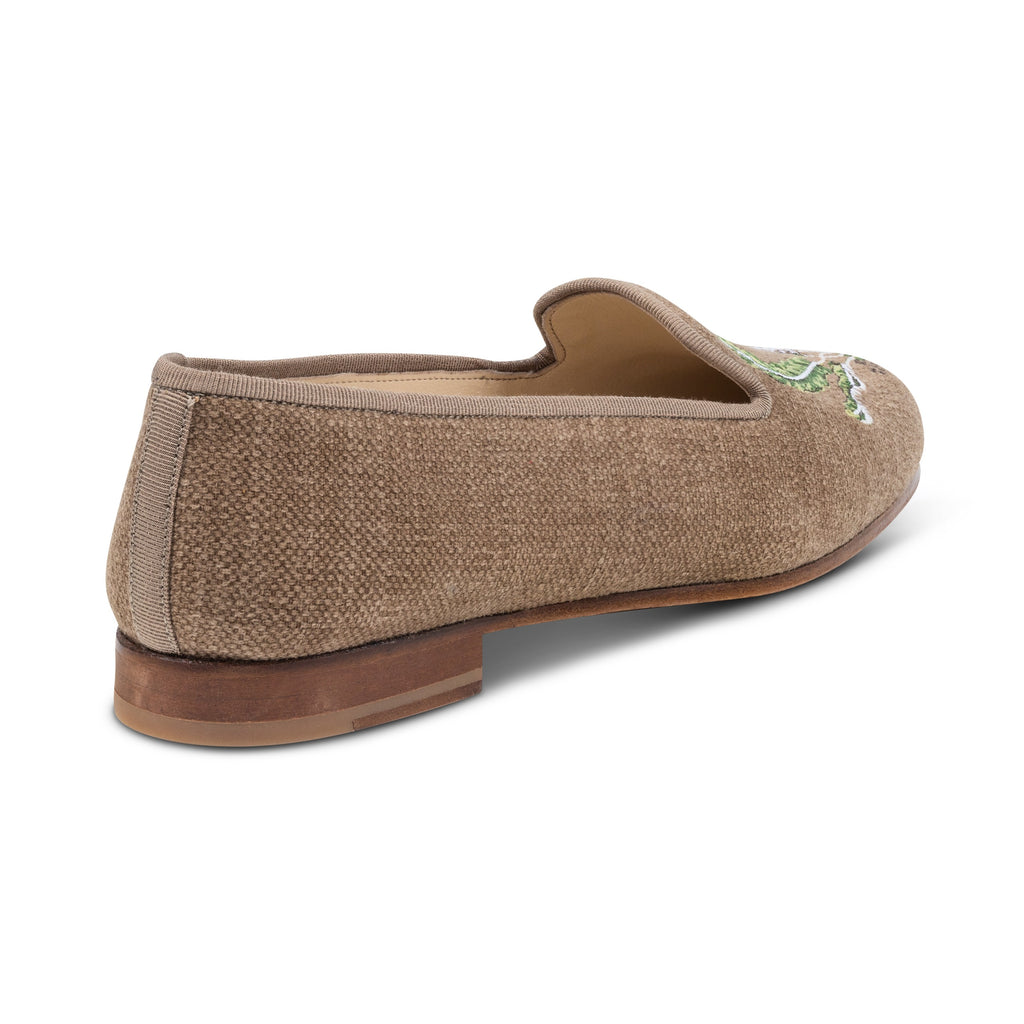 Our Ferns Chestnut Linen Slipper (Women) item is photographed here against a white background.