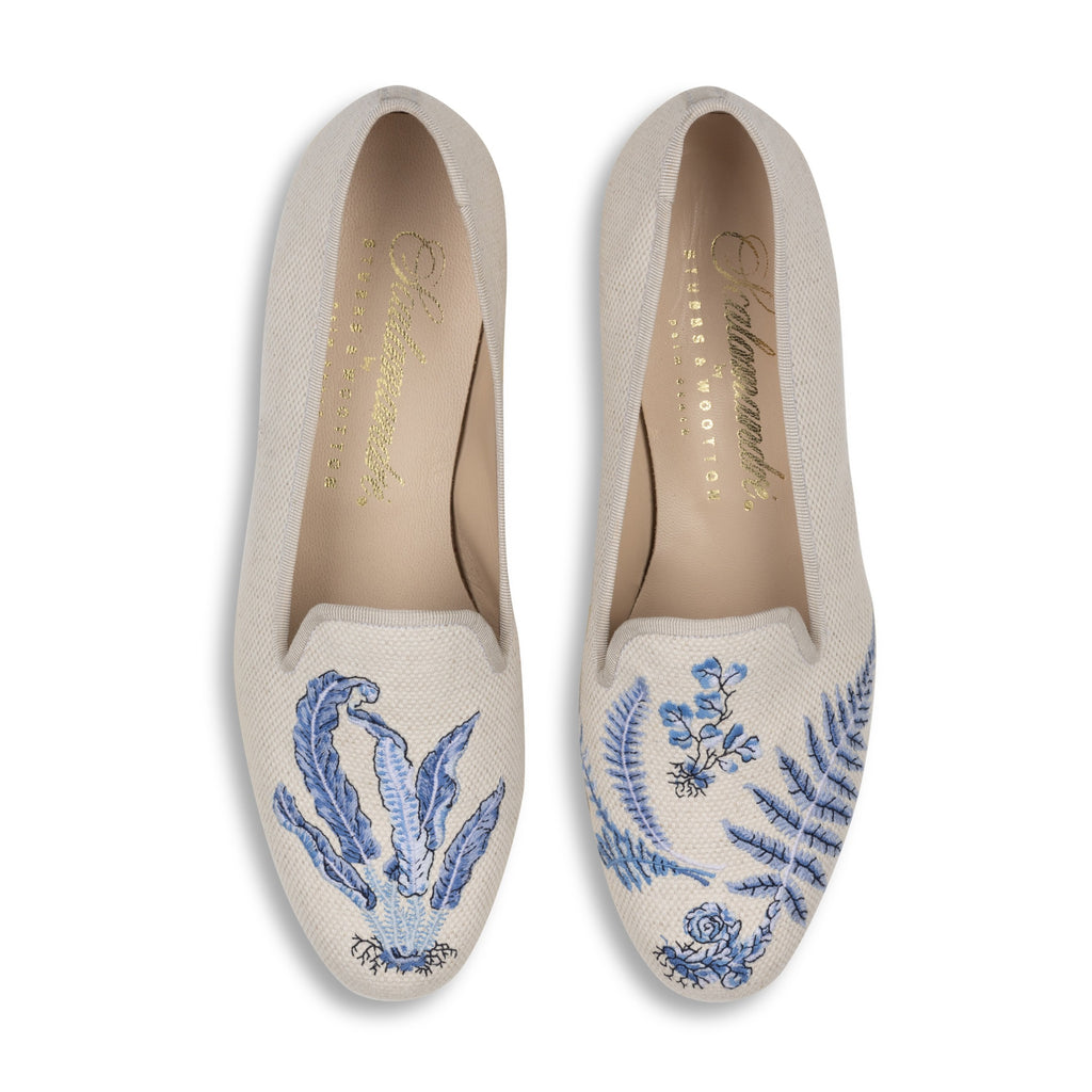 Our Ferns Flax Linen Slipper (Women) item is photographed here against a white background.