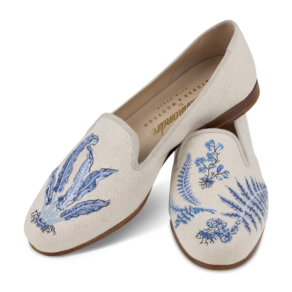 Our Ferns Flax Linen Slipper (Women) item is photographed here against a white background.