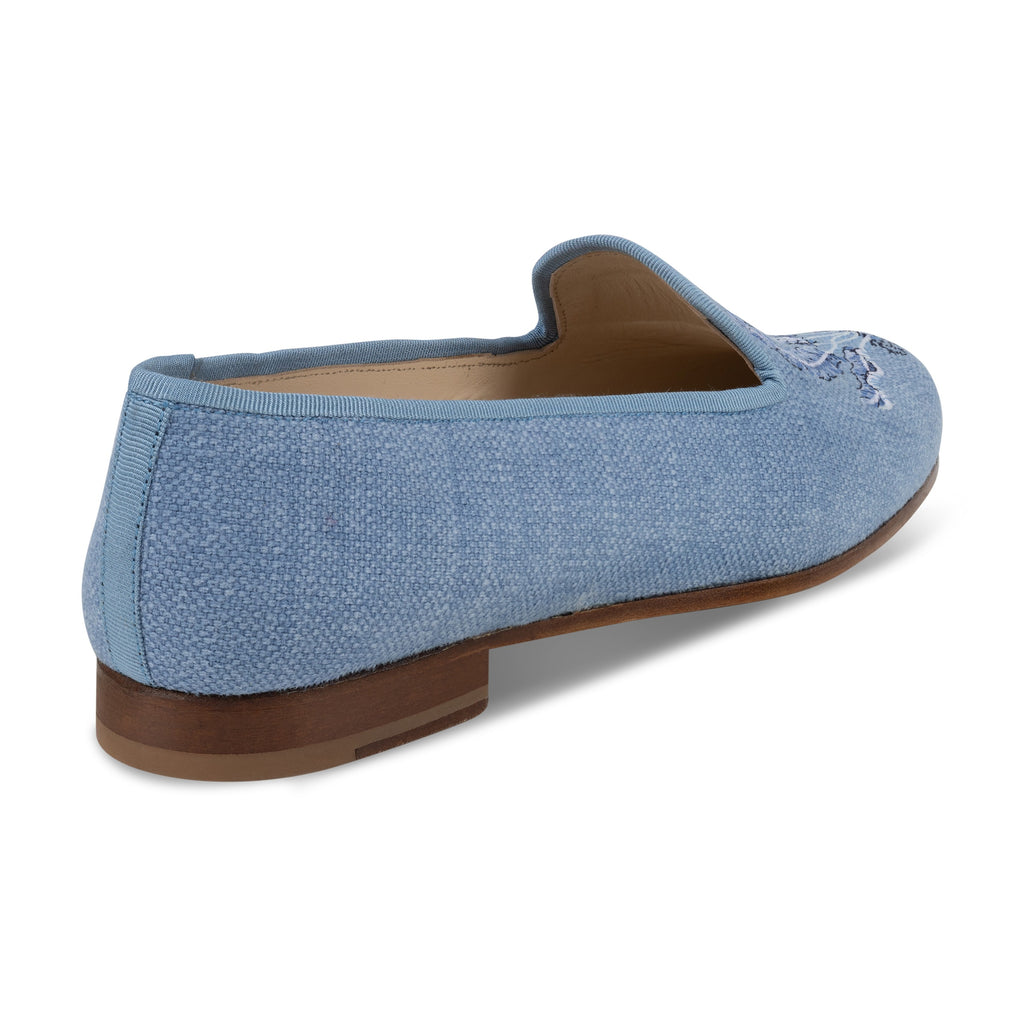 Our Ferns Azure Linen Slipper (Women) item is photographed here against a white background.