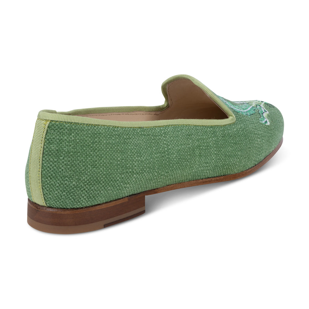 Our Ferns Sage Linen Slipper (Women) item is photographed here against a white background.