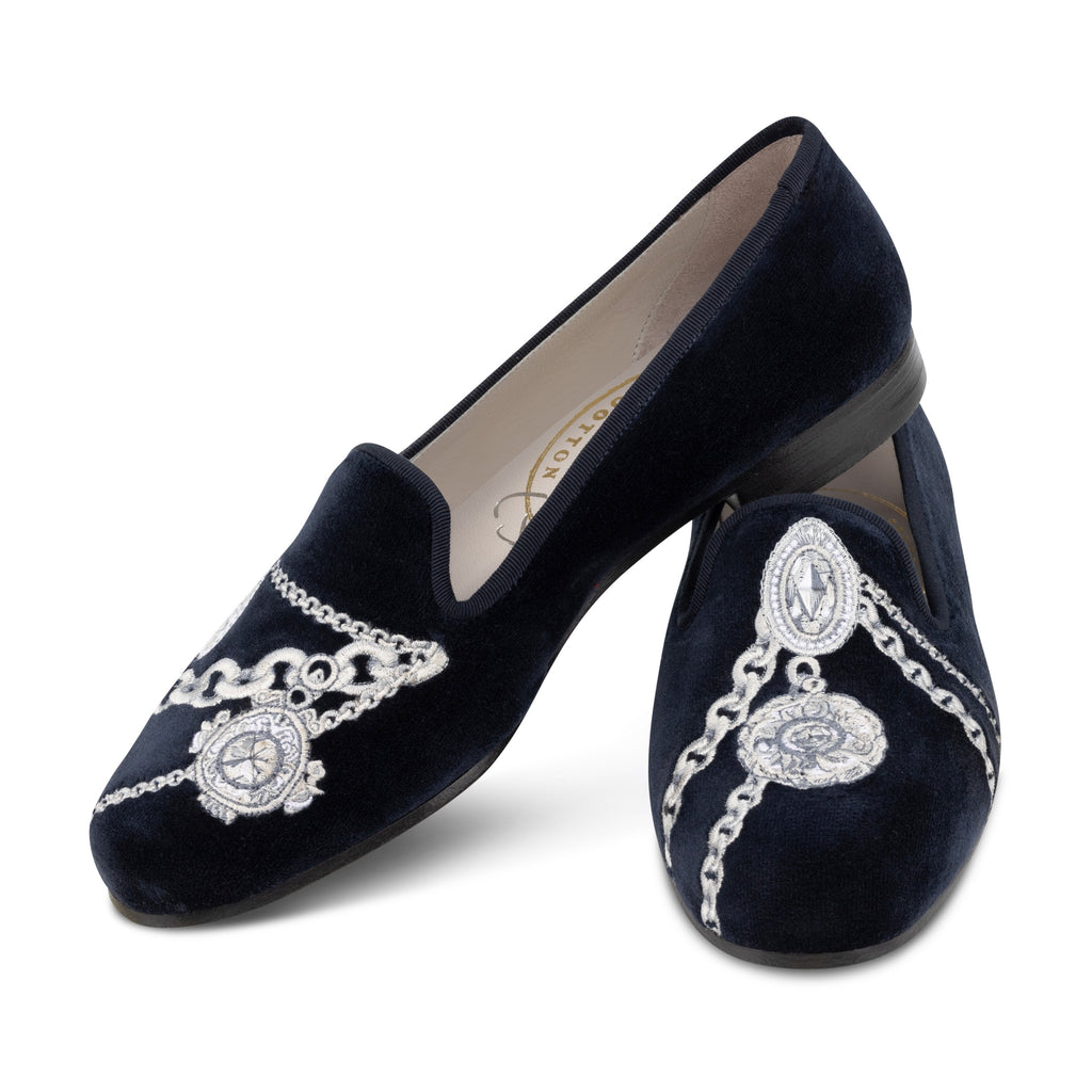 Our Charmed Midnight Velvet Slipper (Women) item is photographed here against a white background.