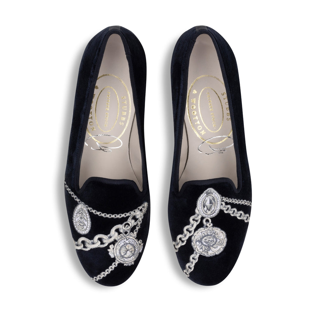 Our Charmed Midnight Velvet Slipper (Women) item is photographed here against a white background.