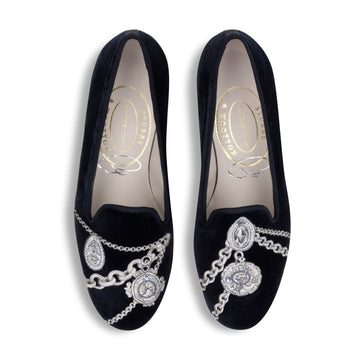 Our Charmed Midnight Velvet Slipper (Women) item is photographed here against a white background.