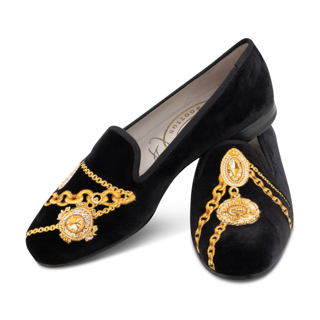 Our Charmed Noir Velvet Slipper (Women) item is photographed here against a white background.