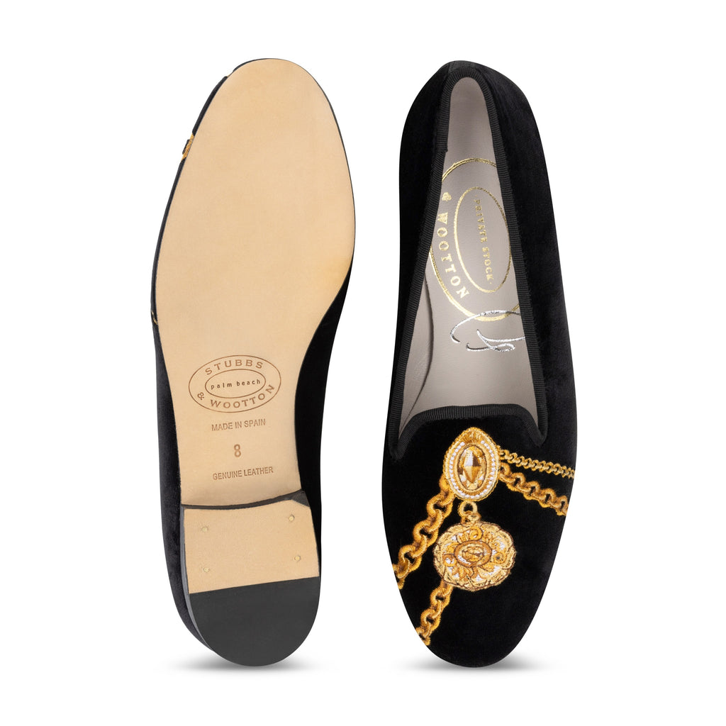 Our Charmed Noir Velvet Slipper (Women) item is photographed here against a white background.