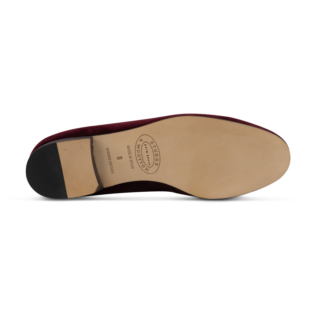 Our Regalia Burgundy Velvet Slipper (Women) item is photographed here against a white background.