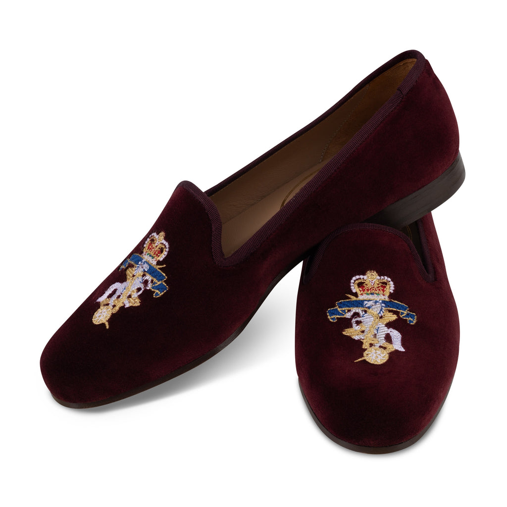Our Regalia Burgundy Velvet Slipper (Women) item is photographed here against a white background.
