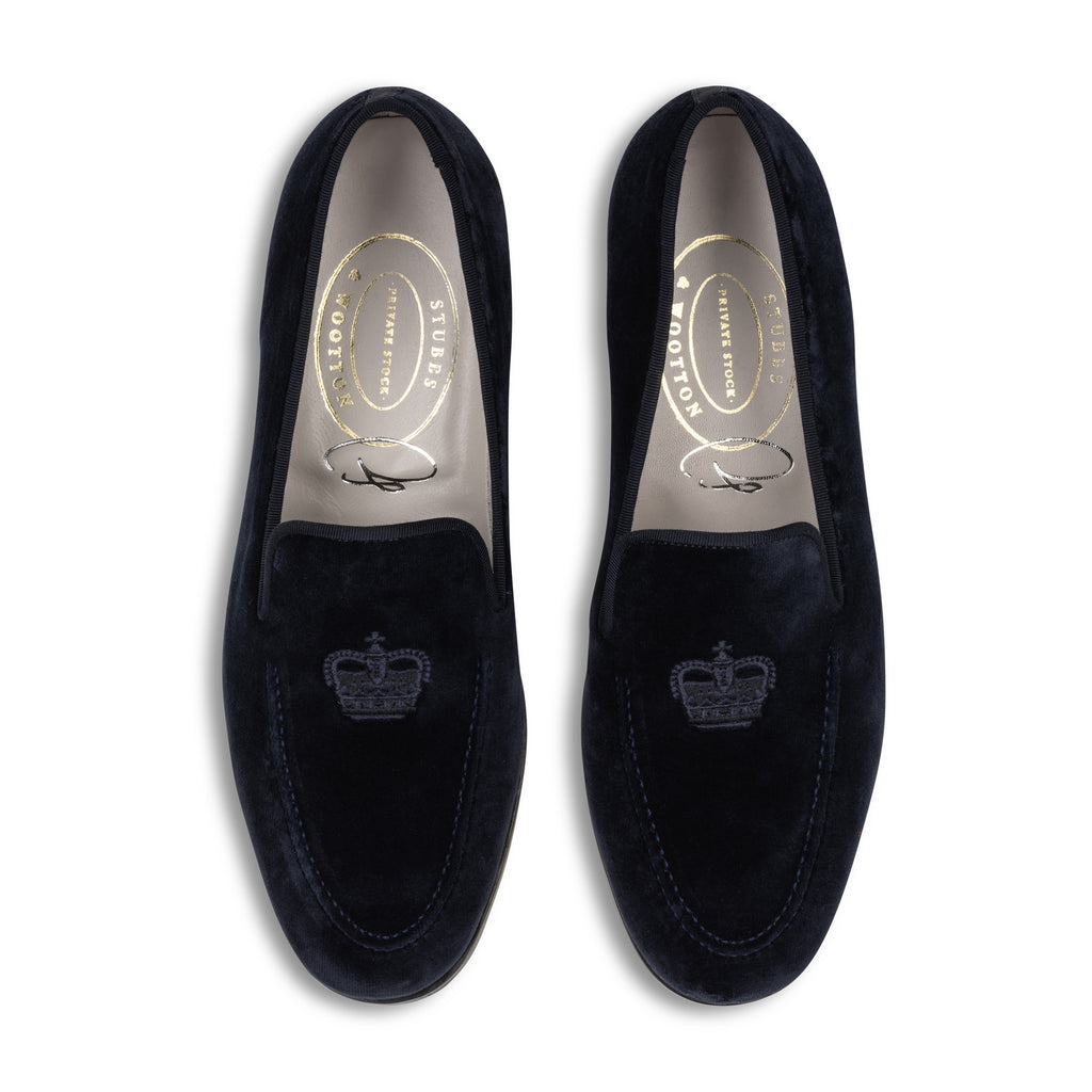 Our Sovereign Midnight Velvet Venetian (Men) item is photographed here against a white background.