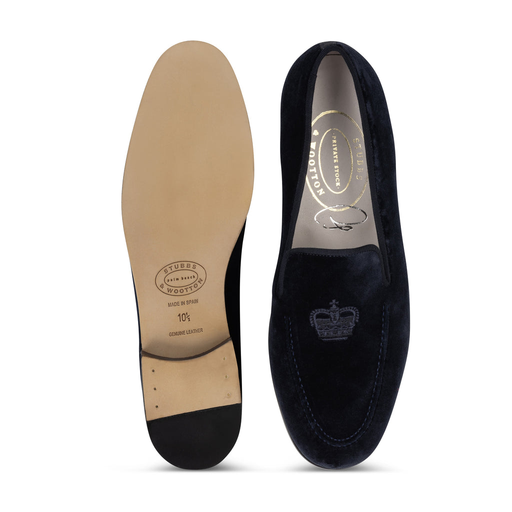 Our Sovereign Midnight Velvet Venetian (Men) item is photographed here against a white background.