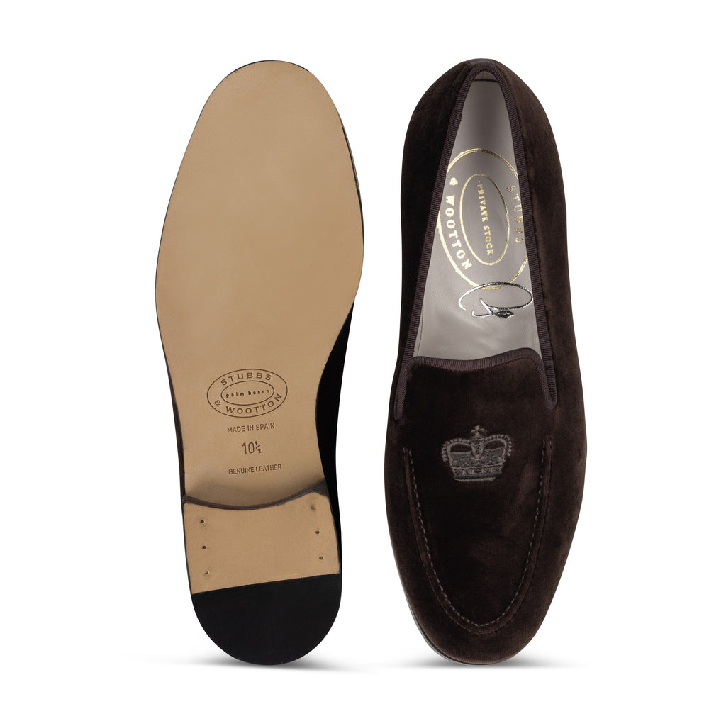 Our Sovereign Espresso Velvet Venetian (Men) item is photographed here against a white background.