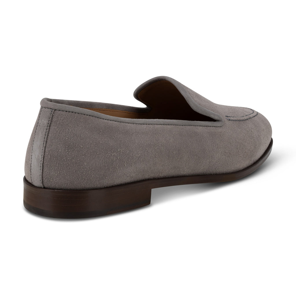 Our Split Gray Suede Venetian (Men) item is photographed here against a white background.