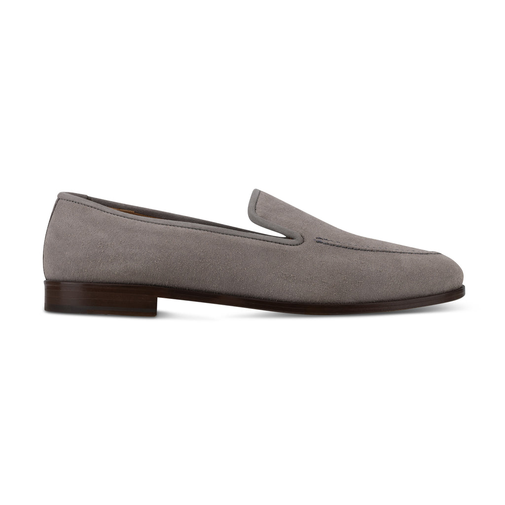 Our Split Gray Suede Venetian (Men) item is photographed here against a white background.