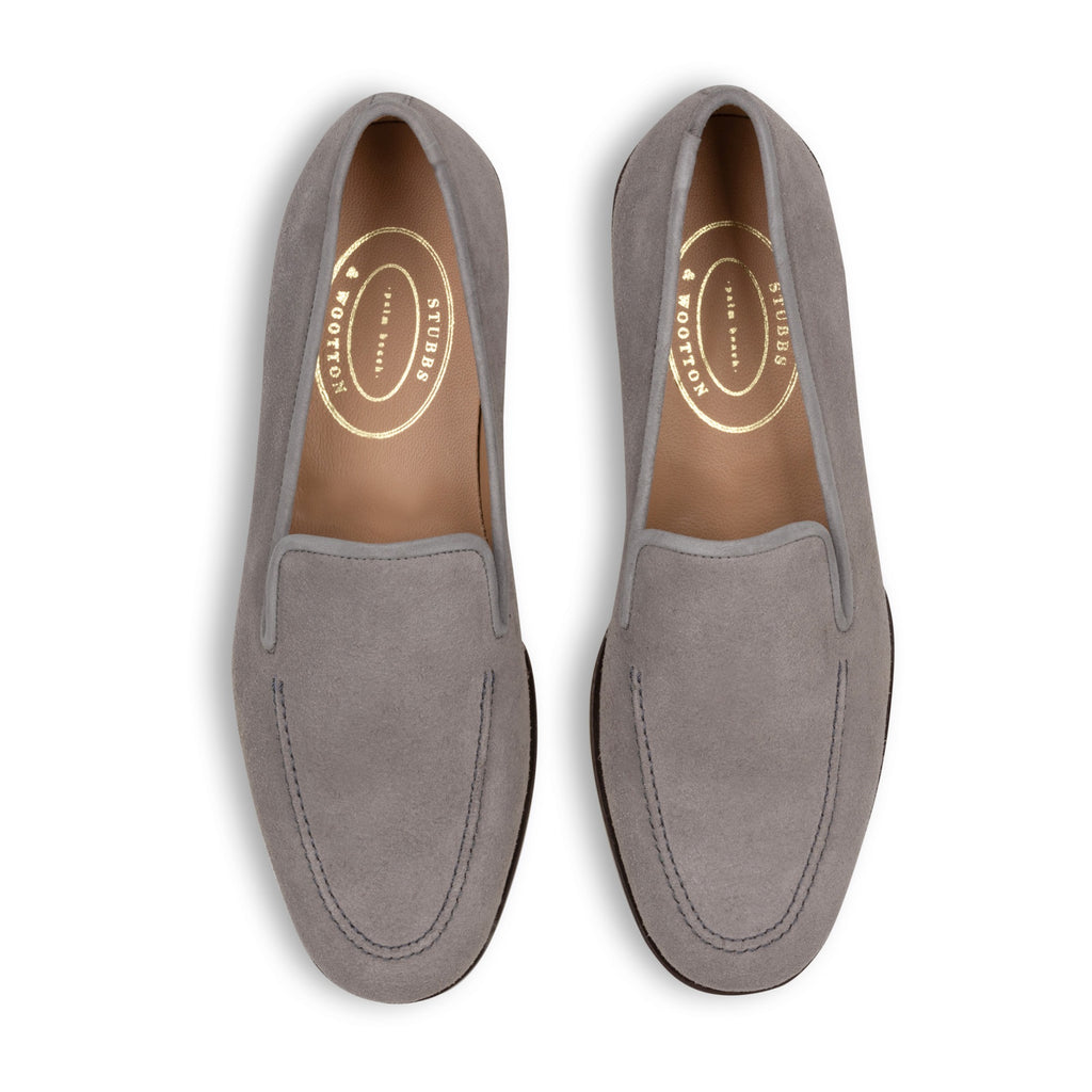 Our Split Gray Suede Venetian (Men) item is photographed here against a white background.
