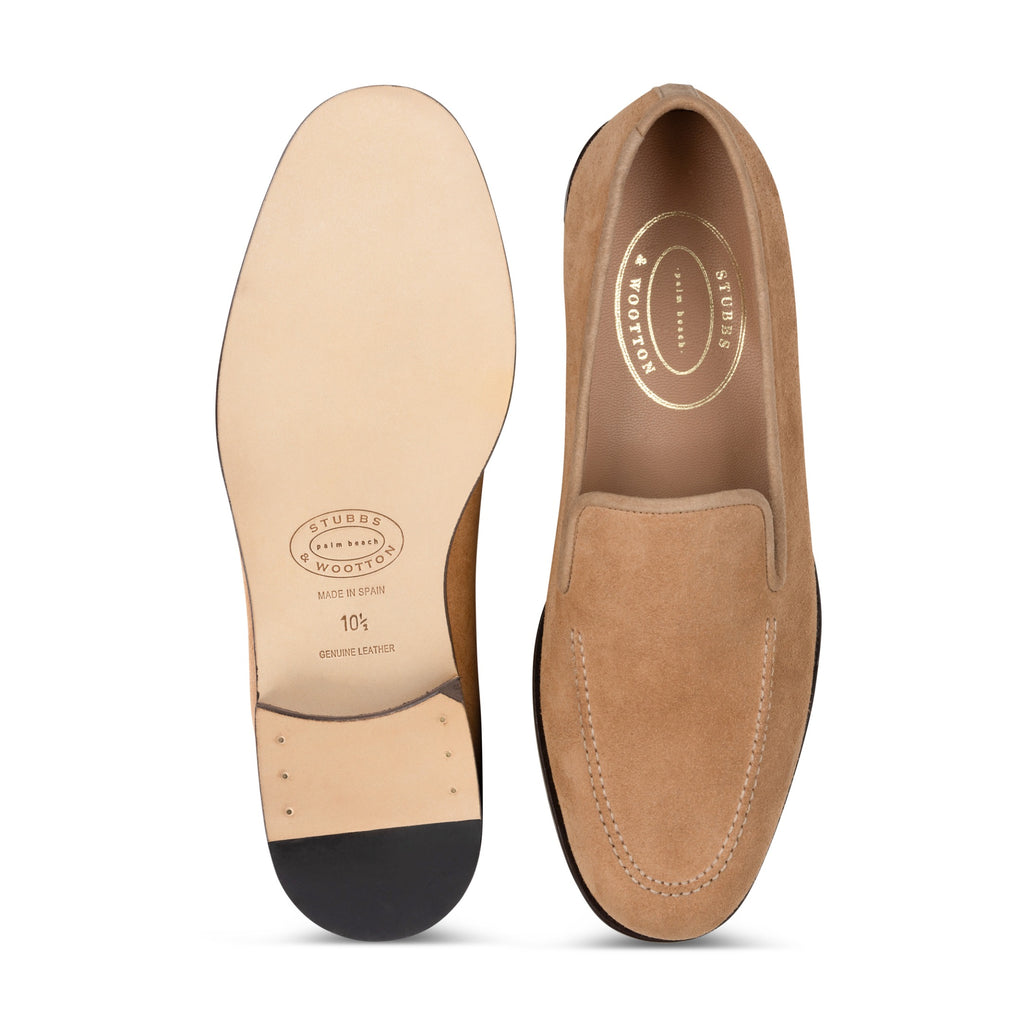 Our Split Camel Suede Venetian (Men) item is photographed here against a white background.