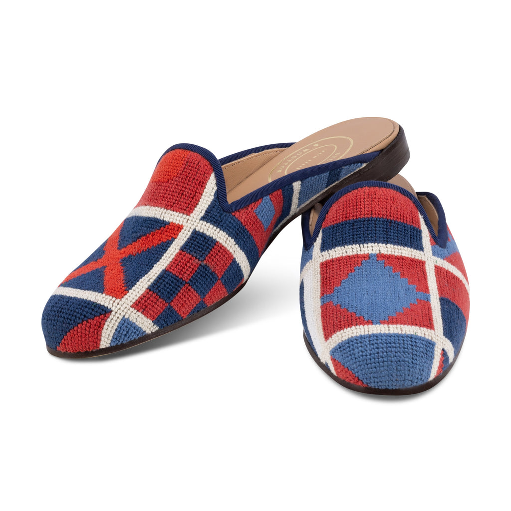 Our Burgees Americana Needlepoint Mule (Women) item is photographed here against a white background.