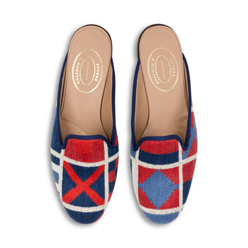 Our Burgees Americana Needlepoint Mule (Women) item is photographed here against a white background.