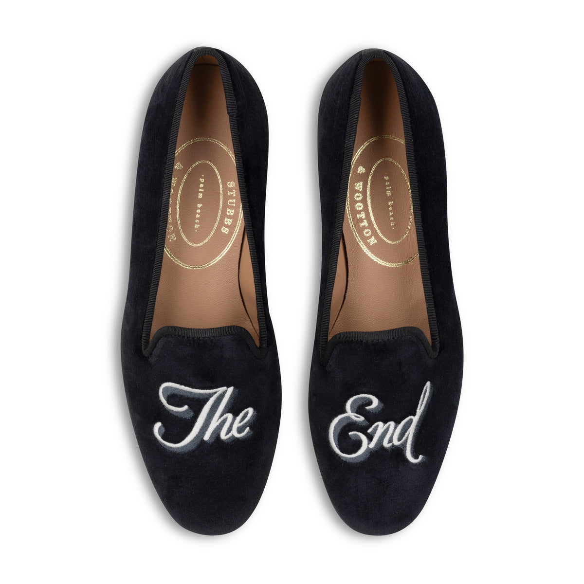 Stubbs & Wootton Black Velvet Slip-Ons Men main image 3