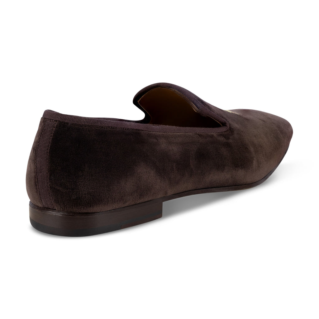 Our The Hunt Espresso Velvet UK (Men) item is photographed here against a white background.