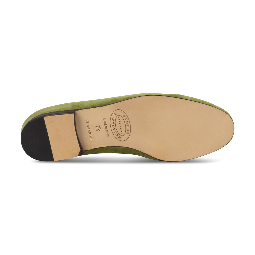 Our Accoutrement Sage Velvet Slipper (Women) item is photographed here against a white background.