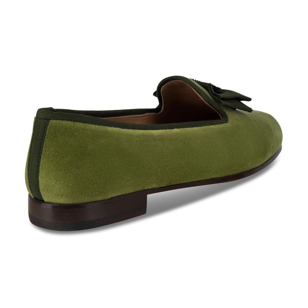 Our Accoutrement Sage Velvet Slipper (Women) item is photographed here against a white background.