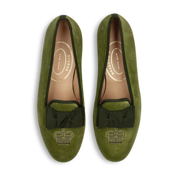 Our Accoutrement Sage Velvet Slipper (Women) item is photographed here against a white background.