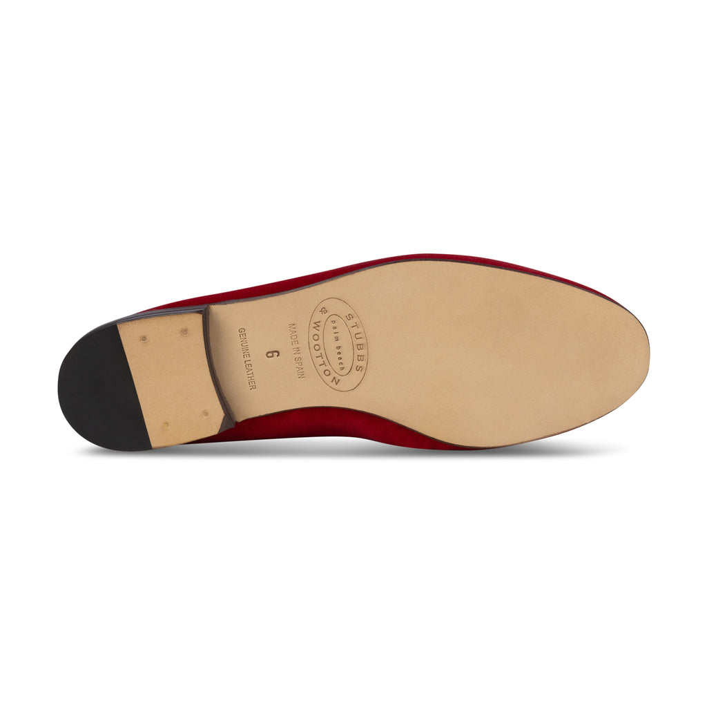Our Valor Scarlet Velvet Mule (Women) item is photographed here against a white background.