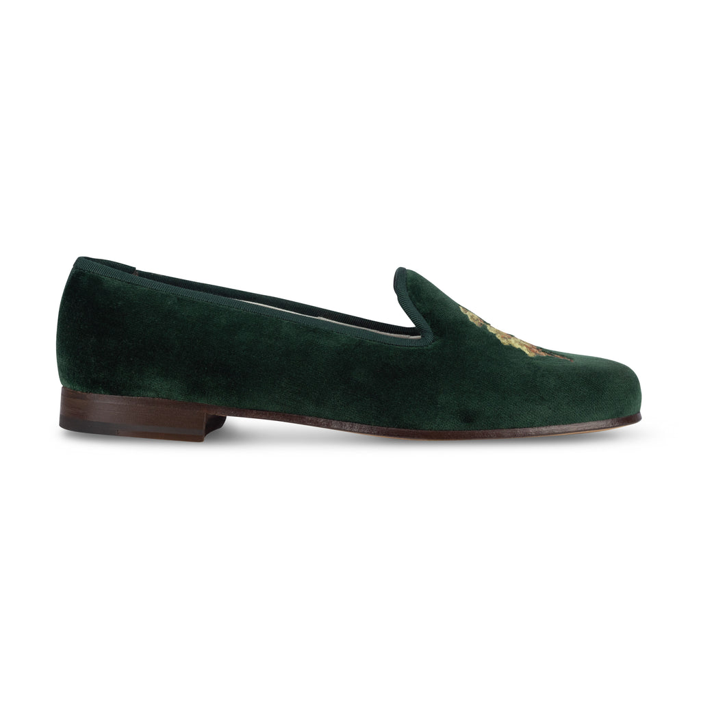 Our The Hunt Evergreen Velvet Slipper (Women) item is photographed here against a white background.