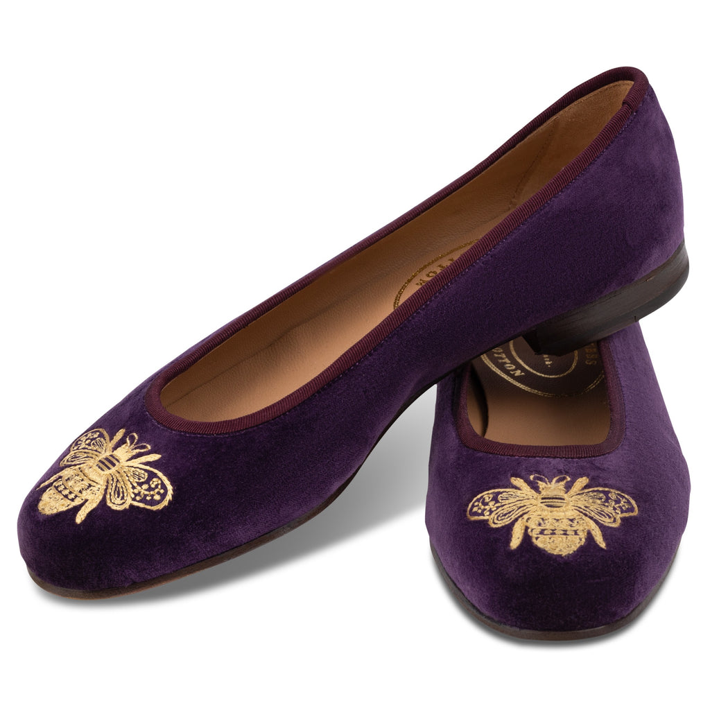 Our Gilded Bee Plum Velvet Opera (Women) item is photographed here against a white background.