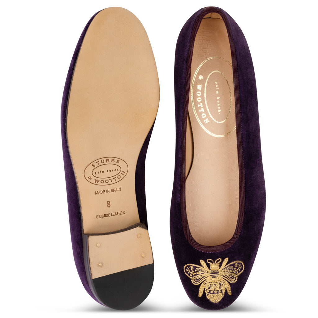 Our Gilded Bee Plum Velvet Opera (Women) item is photographed here against a white background.