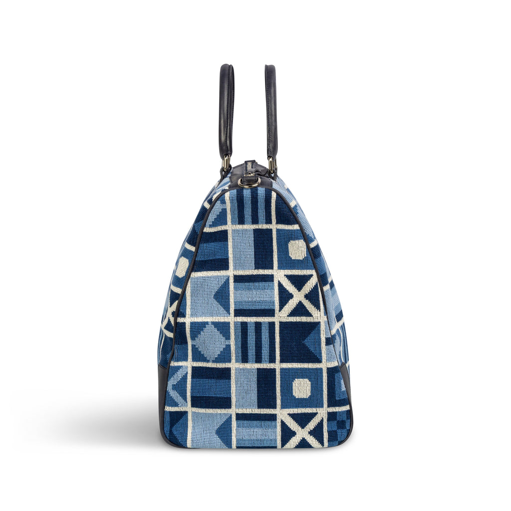 Our Burgee Navy Weekender item is photographed here against a white background.