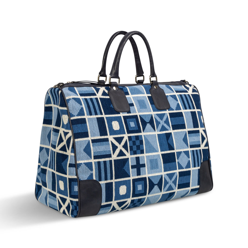 Our Burgee Navy Weekender item is photographed here against a white background.