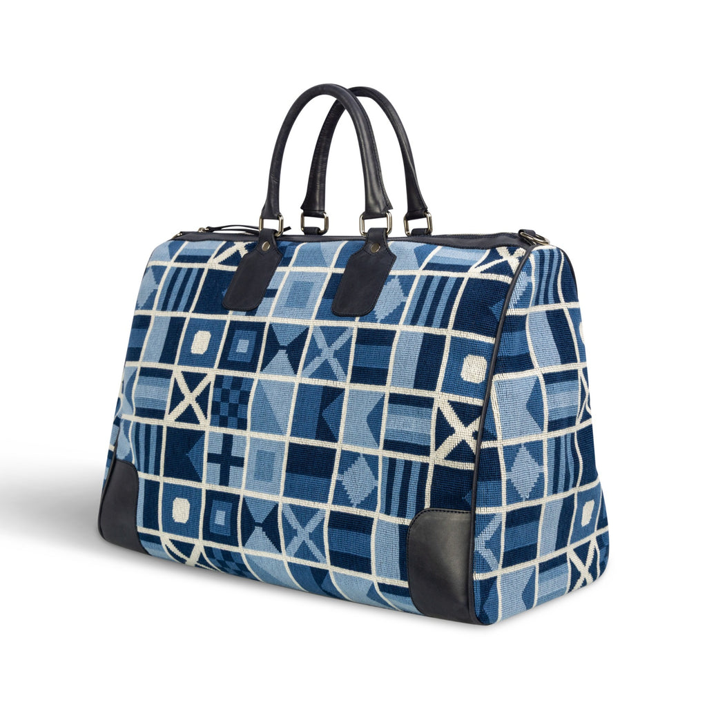 Our Burgee Navy Weekender item is photographed here against a white background.