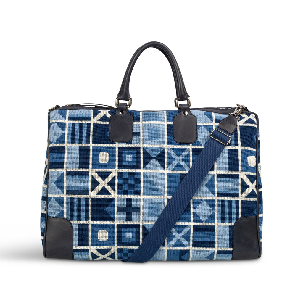 Our Burgee Navy Weekender item is photographed here against a white background.