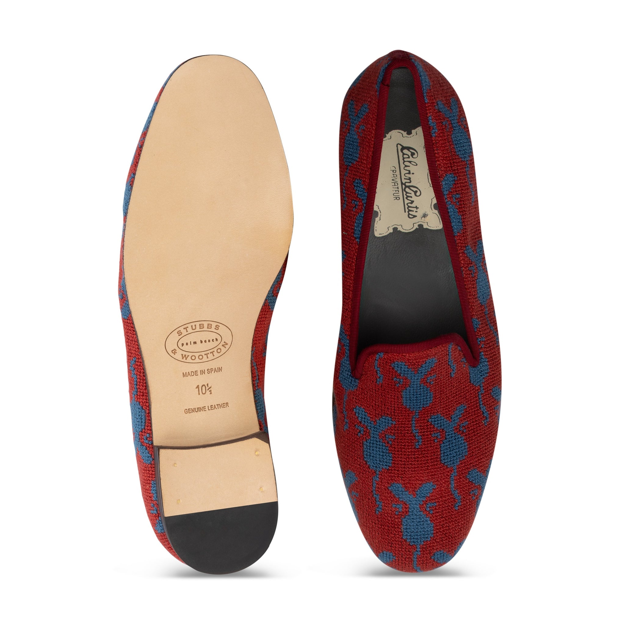 Jerry Crimson Needlepoint Slipper (Men)