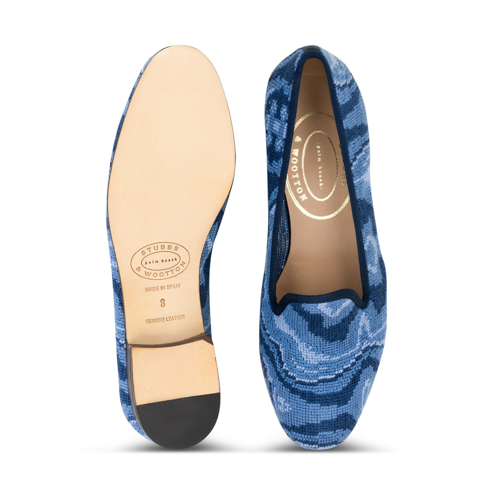 Lapis Needlepoint Slipper (Women)