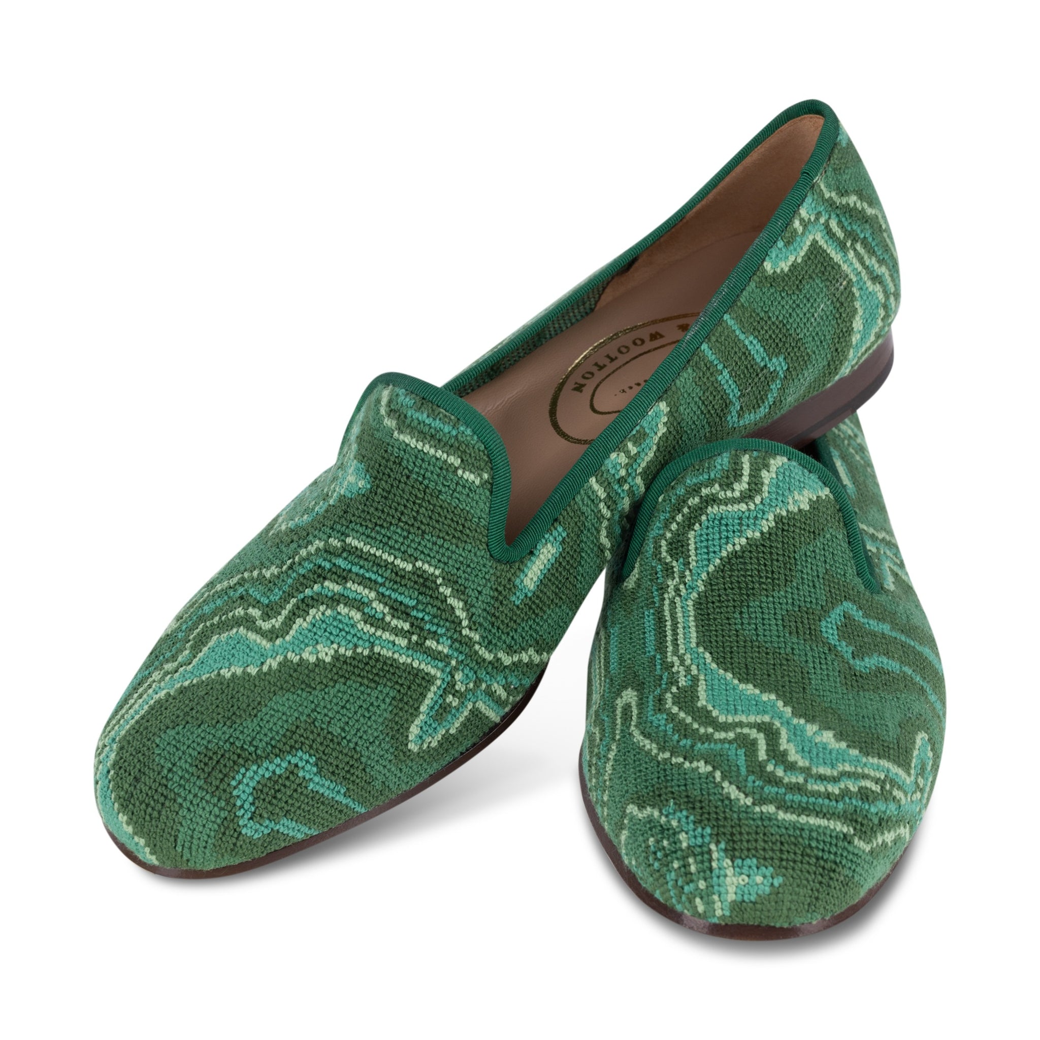 Malachite Needlepoint Slipper (Women)
