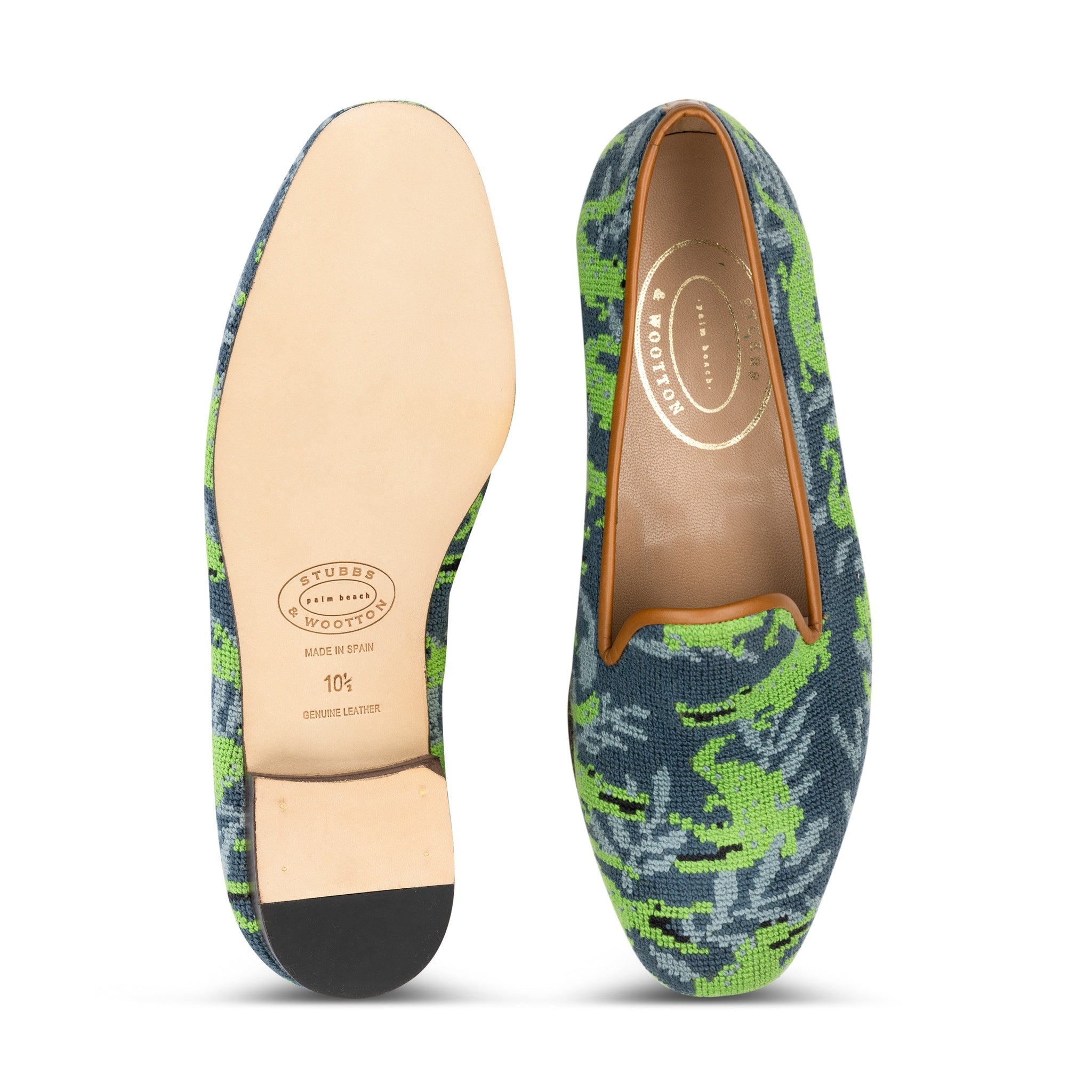Wetlands Navy Needlepoint Slipper (Men) display picture 2